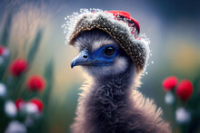 Baby Emu In Snow, Generative AI