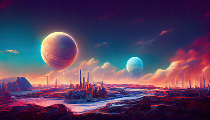 Wall Mural - futuristic fantasy landscape