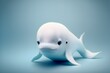 Cute beluga whale puppy, white whale. Generative AI.