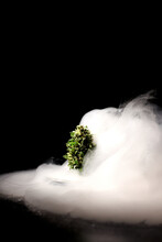 White Cloud Of Smoke With Cannabis