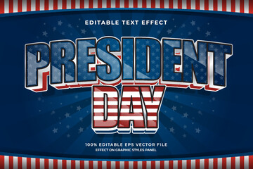 decorative president's day editable text effect vector