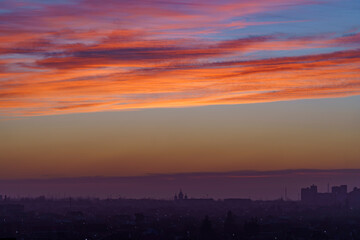 Sticker - Beautiful sunset over the city. Dzhankoy, Crimea