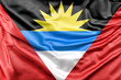 Ruffled Flag of Antigua and Barbuda. 3D Rendering