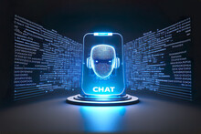 System Artificial Intelligence ChatGPT Chat Bot AI , Technology Smart Robot Ai Chat GPT Application Software , Robot Application Chat GPT , Generative Ai