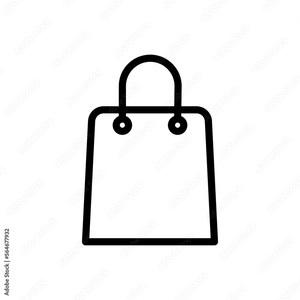 Bag item icon line isolated on white background. Black flat thin icon ...