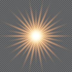 Poster - Special lens flare light effect. Light effects. Magical explosion with star dust. Yellow energy flash. Vector light stars. Star burst. Vector illustration