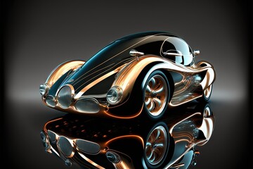 Wall Mural - shiny sport car of the future illustration generative ai