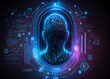 Abstract creative fingerprint illustration , personal biometric data concept. AI Generated