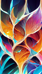 Poster - glass fractal colorful background design illustration Generative AI Content by Midjourney