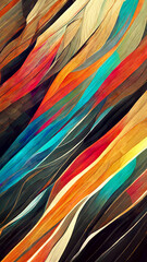 Poster - Textured multi Colorful black abstract color spectrum lines illustration Generative AI Content by Midjourney