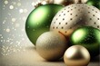 Schöne Weihnachtsbaumkugeln hübsch dekoriert für Grußkarten Hintergrund Motiv zu Weihnachten, ai generativ