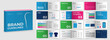 Brand Guidelines template. Brand Manual presentation mockup. Multicolored Logo Guideline template. Logo Guide Book layout. Logotype presentation