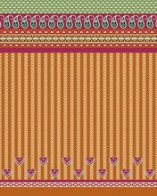 Multi Colored Decorated Hand Drawn Rendered Traced Ornamental All Over Base Background Repeat Pattern Geometrical Texture Border Ethnic Tribal Creative Design
