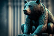 bear market, pessimistic expectations, bear market statue with copy space, Generative AI