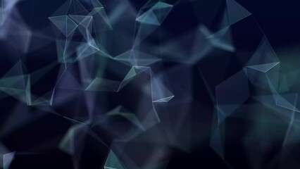 Aufkleber - abstract blue background with moving lines, dots and triangles. the concept of big data, technology 