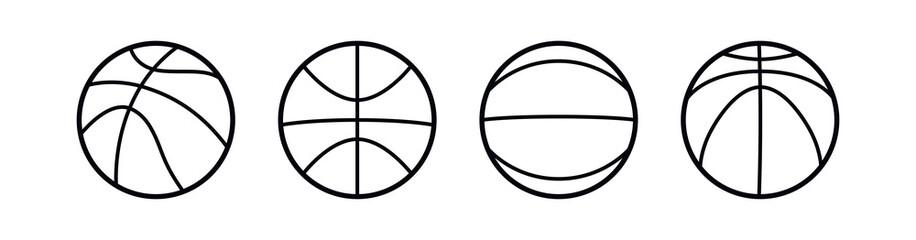 Vector basketball ball icons isolated on white background. Basketball icons set set. Vector illustration