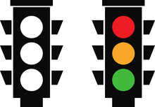 Traffic Signal Light Transportation Warning Icon Vector Symbol Illustration