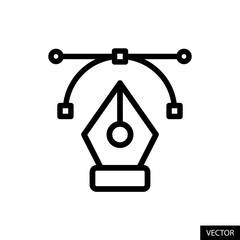 Fototapete - bezier, curvature, pen tool vector icon in line style design for website, app, ui, isolated on white
