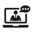 © Serhii - Online education icon on white background.