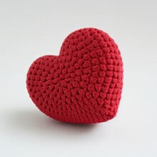 Crochet Heart In A White Background, Love, Valentines Day 