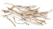 Sea driftwood branches isolated on white background. Bleached dry aged drift wood.