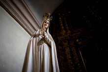 A Statue Of The Virgin Mary Is Displayed In Santo Domingo Church In San Cristobal De Las Casas, Chiapas, Mexico