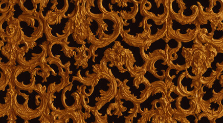 Golden grandeur - Gold wooden textures with carving and detailing	
