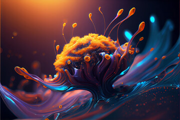Aufkleber - Beautiful abstract illustrations Alien Life on a background. 