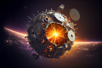 Aufkleber - Beautiful abstract illustrations Satellite and star on a background. 