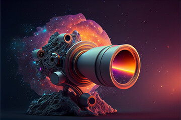 Poster - Beautiful abstract illustrations Telescope and star on a background. 