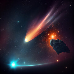 Aufkleber - Beautiful abstract illustrations Comet and star on a background. 