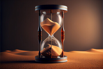 Poster - Beautiful abstract illustrations hourglass on black  on a background. 