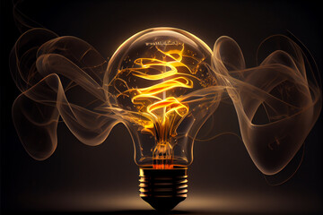 Leinwandbilder - Beautiful abstract illustrations lightbulb  on a background. 