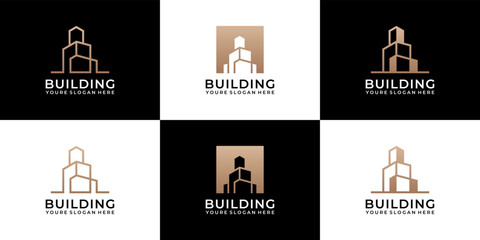 Wall Mural - Set of building architecture logo template.