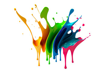 Wall Mural - rainbow wave. colorful paint splash. isolated design element on the transparent background. generati