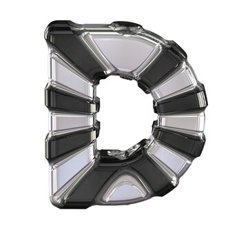 Silver symbol in a black frame. letter