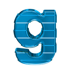 Blue symbol with horizontal straps. letter g