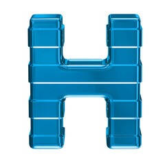 Blue symbol with horizontal straps. letter h