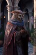 An magical owl wearing mage robes.