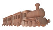 wooden toy train isolated