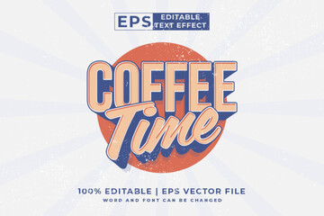 Poster - Editable text effect - Coffee Time Vintage template style premium vector