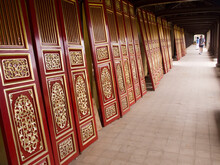 Newly Painted Doors Inside The Imperial Palace In Hue, Vietnam