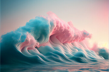 Wall Mural - colorful sea waves. Generative AI