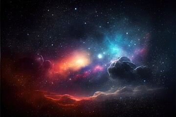 milky way - gradient sky with lots of stars. beautiful starry sky background. realistic illustration