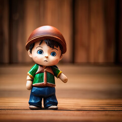 AI Artwork - Miniature figurine simulation of a little boy