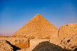 Only pyramids of Giza in Cairo Egypt sunset sky, travel Egyptian