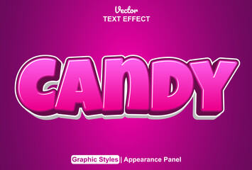 Wall Mural - candy text effect with graphic style and editable