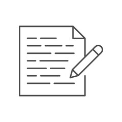 Poster - write, edit text concept illustration line icon, isolated stock vector eps10