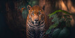 a beautiful photography of a jaguar in a jungle. Generative AI
