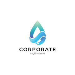 water drop logo with splash